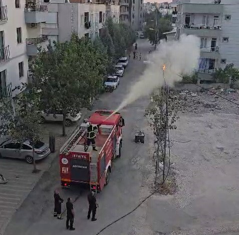 Adıyaman’da elektrik hattında yangın çıktı
