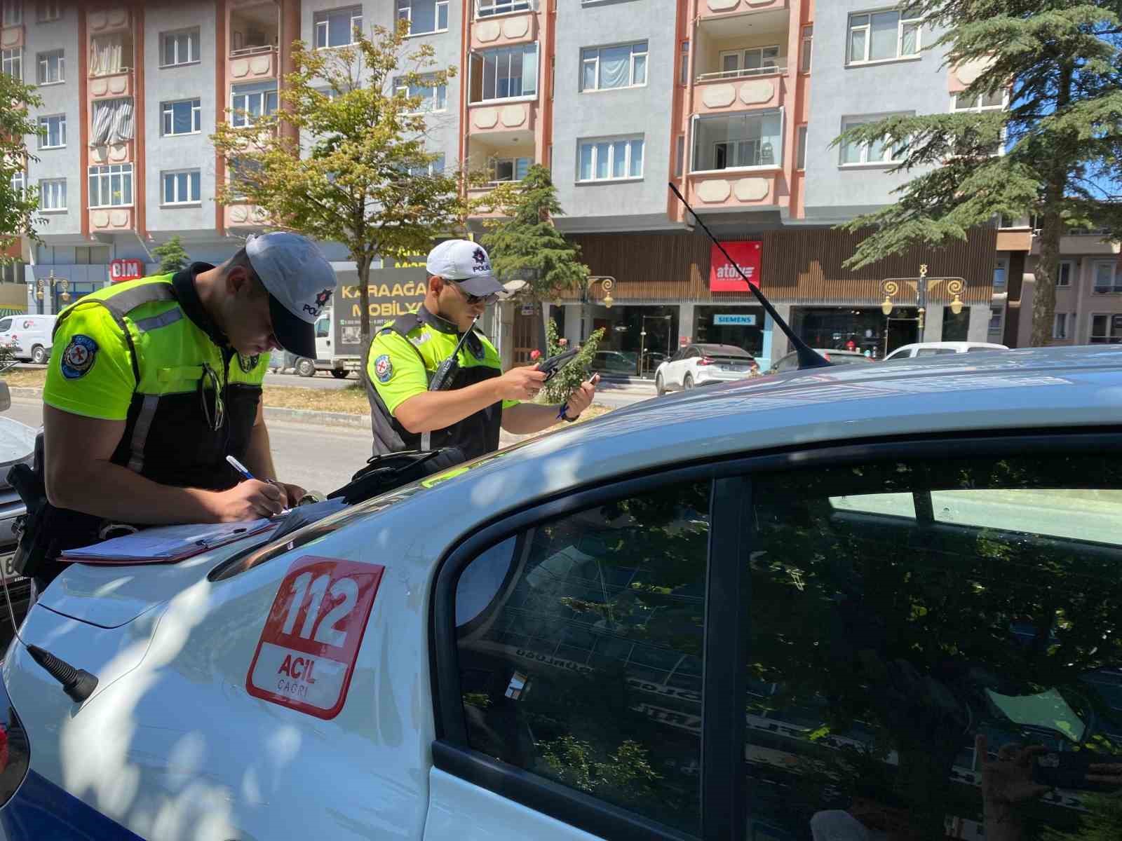 Kütahya’da dron destekli trafik denetimi
