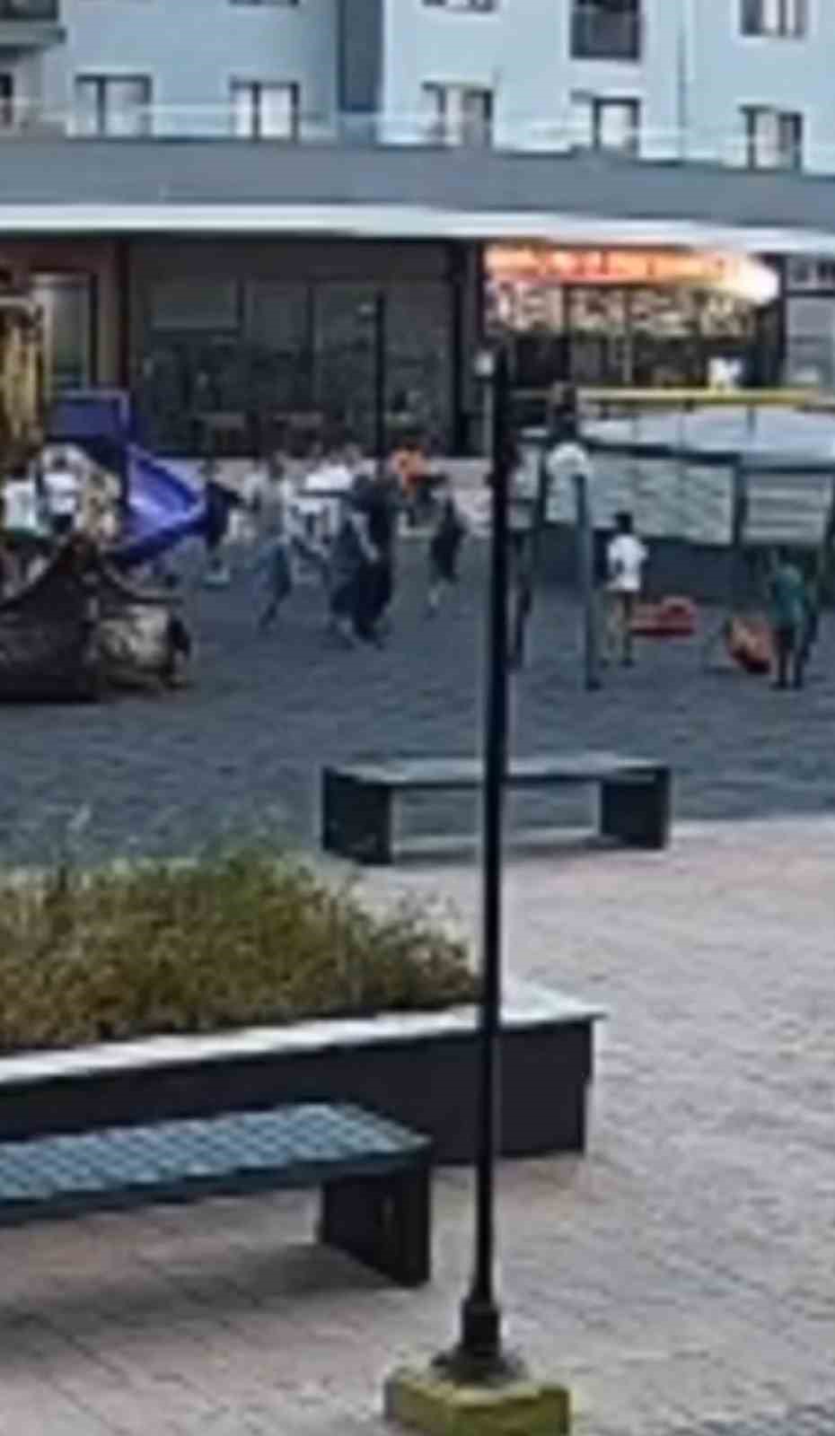 Parkta oynayan çocukları yerden yere vurdu