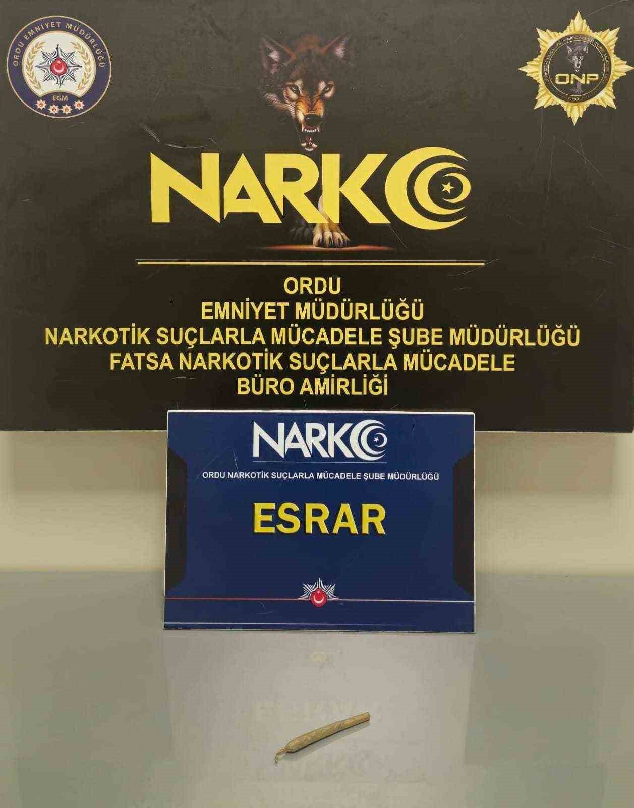 Ordu’da uyuşturucu operasyonlarında 1 tutuklama