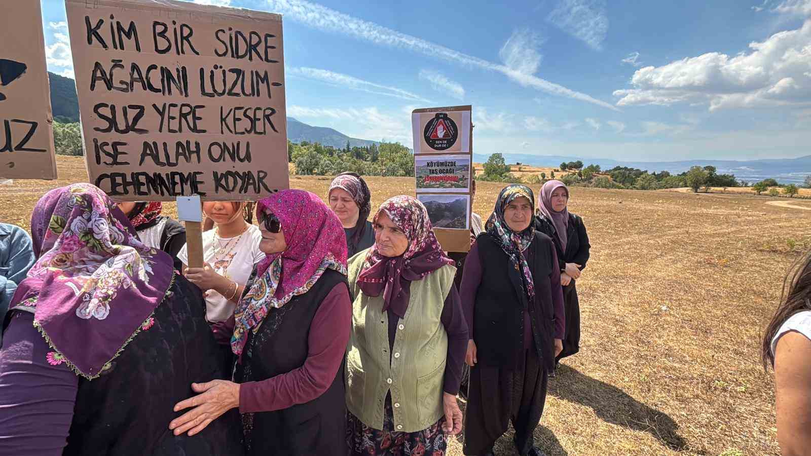 Bolu’da köylüler taş ocağına karşı eylem yaptı
