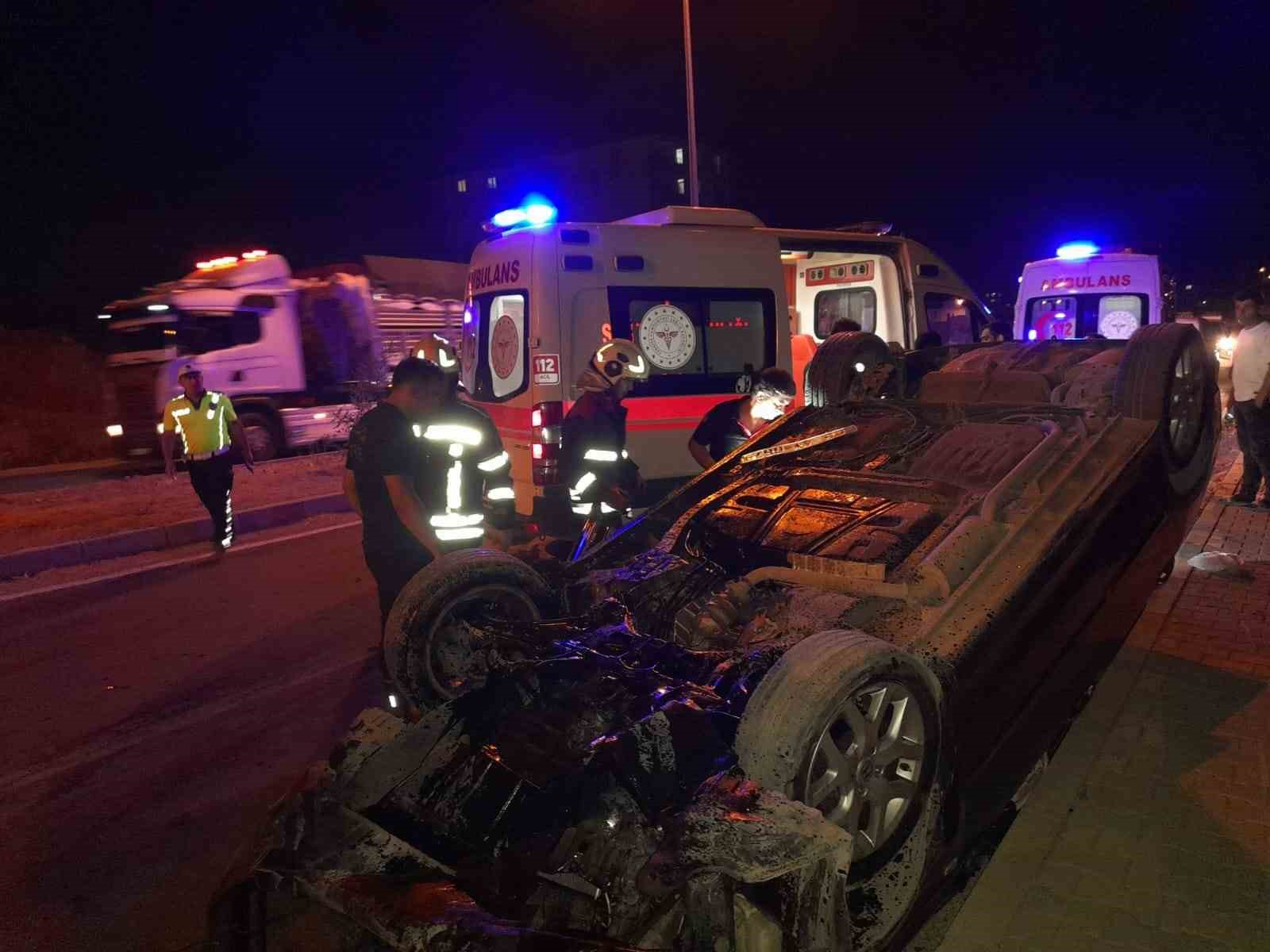 Kontrolden çıkan araç devrilip ters döndü: 1 yaralı