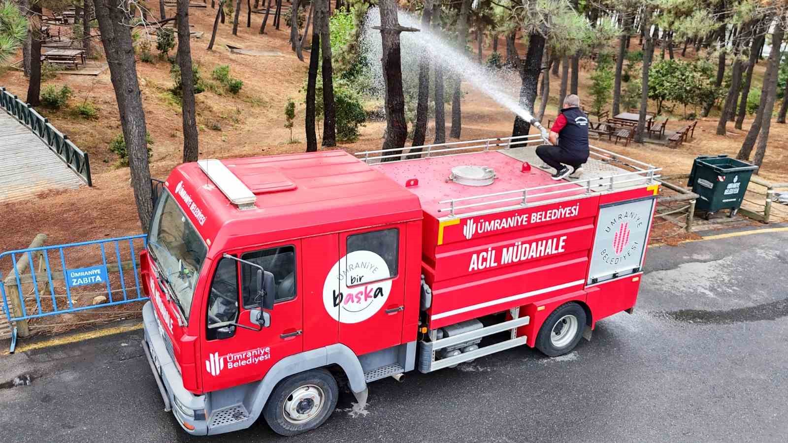 Ümraniye Millet Bahçelerinde 7/24 yangın güvenliği sağlanıyor