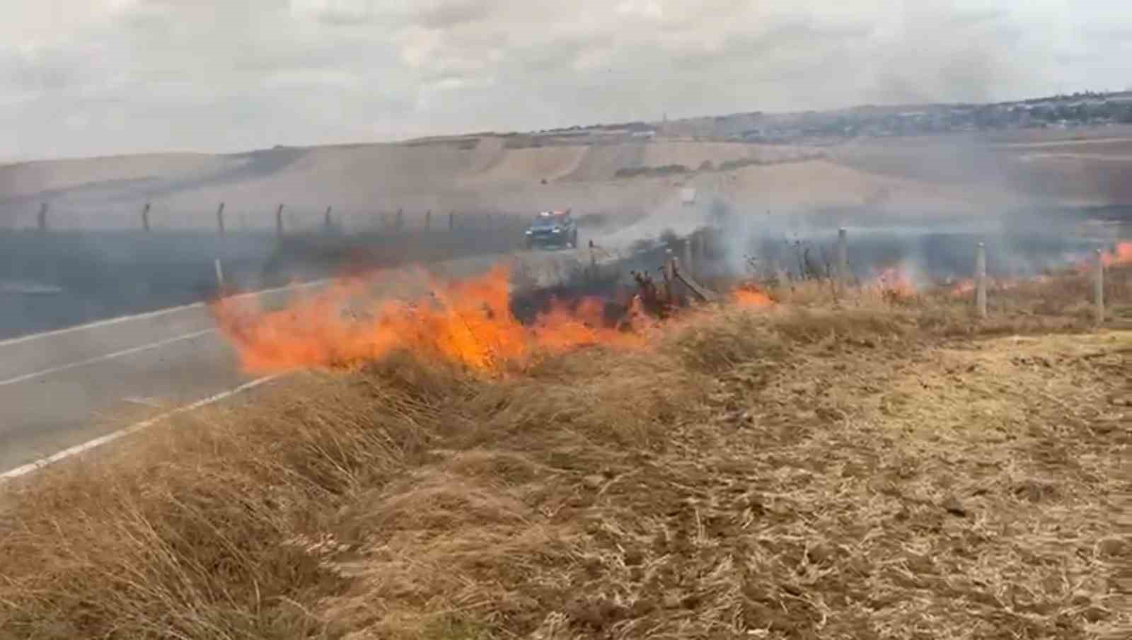 Tekirdağ’da çıkan yangın yerleşim alanlarını tehdit etti