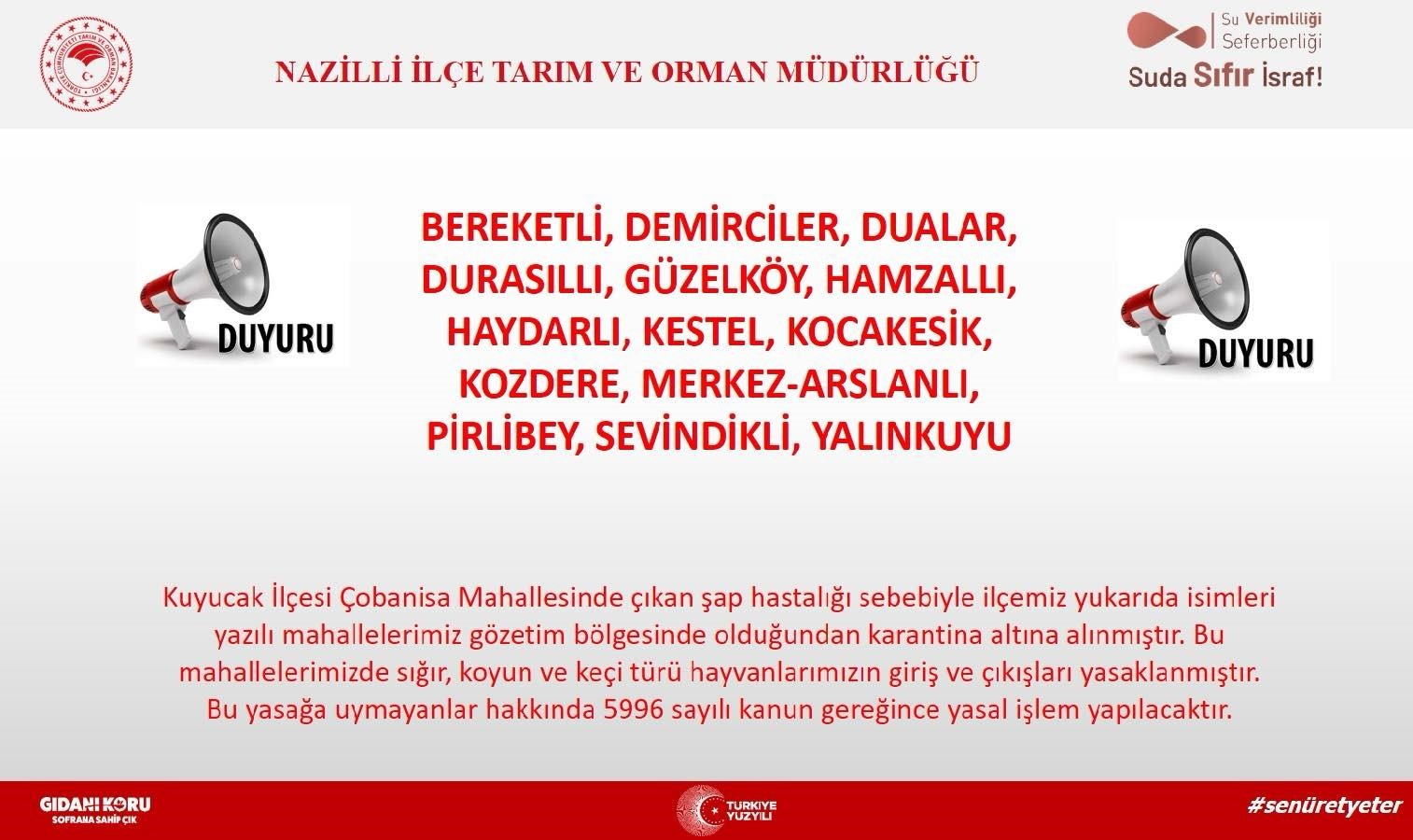 Nazilli’de 14 mahalle karantinaya alındı