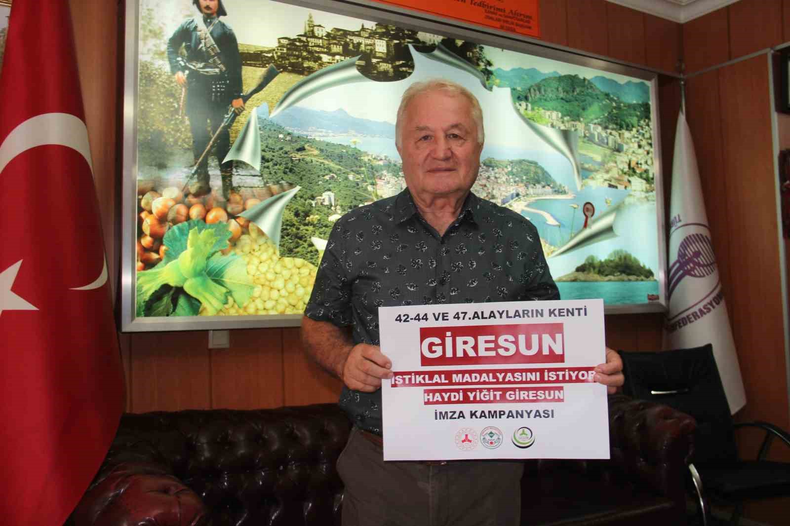 Giresun’a ’Yiğit’ unvanı için imza kampanyası başlatıldı