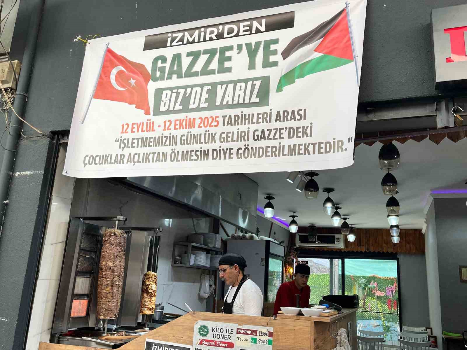 Dönerci bir aylık kazancını Gazze’ye bağışladı