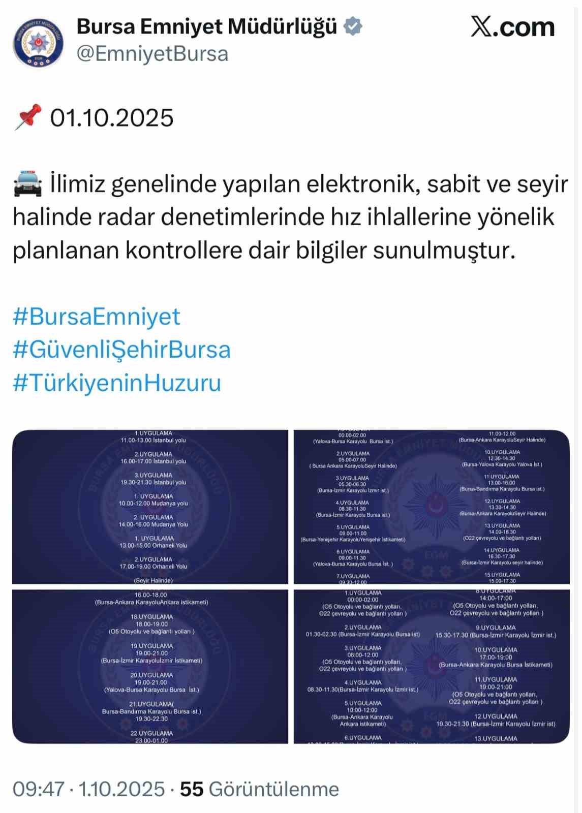 Bursa’da radar denetimleri artık gizlenmeyecek