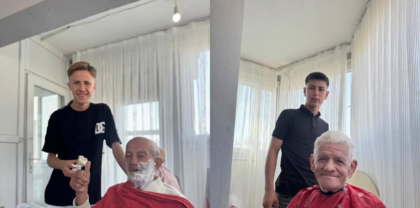 Liseli gençler, yaşlı çınarların saç bakımlarını yaptı